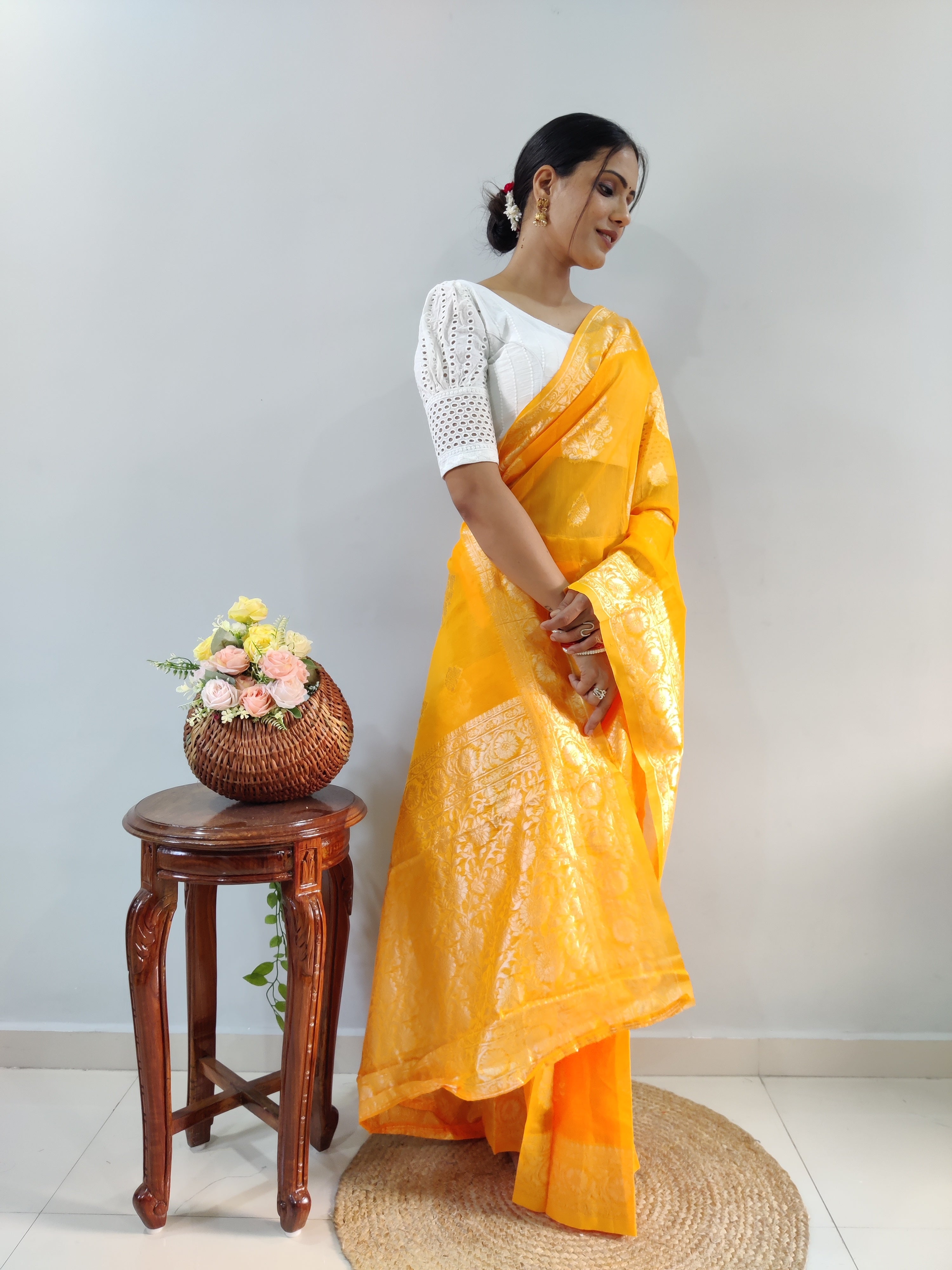 One Minute Ready To Wear Timeless Turquoise  Delight Saree