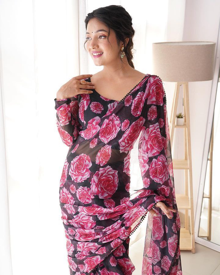 One Minute Ready To Wear Blossom Elegance Serenity Saree