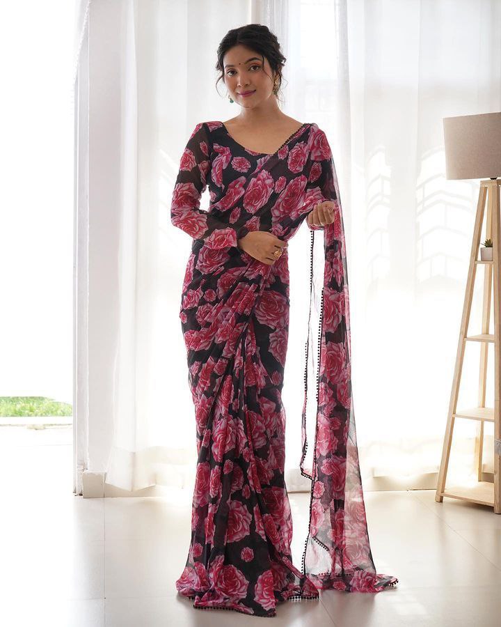 One Minute Ready To Wear Blossom Elegance Serenity Saree