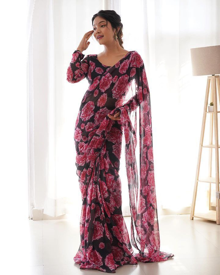 One Minute Ready To Wear Blossom Elegance Serenity Saree