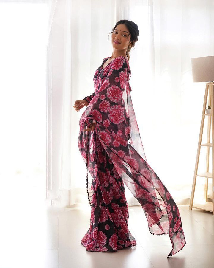 One Minute Ready To Wear Blossom Elegance Serenity Saree