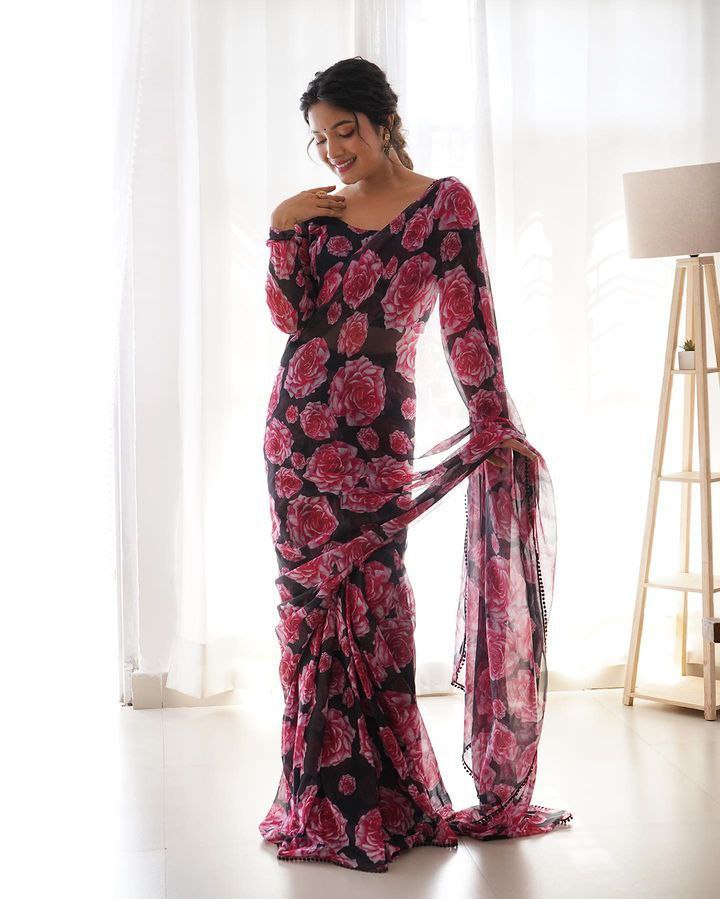 One Minute Ready To Wear Blossom Elegance Serenity Saree