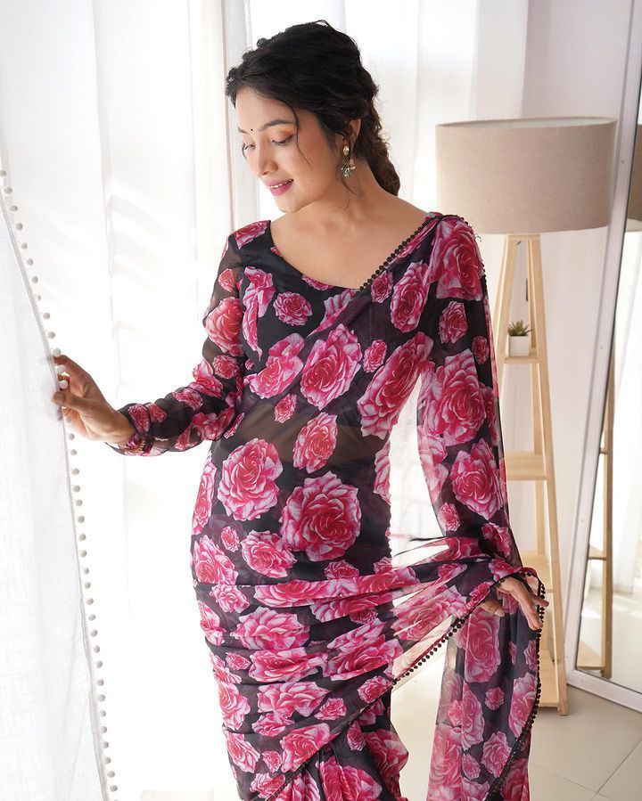 One Minute Ready To Wear Blossom Elegance Serenity Saree
