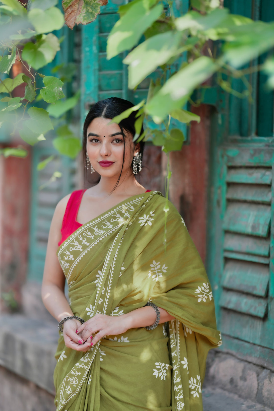 One Minute Ready To Wear Green Color Mulmul Cotton With Pocket Saree