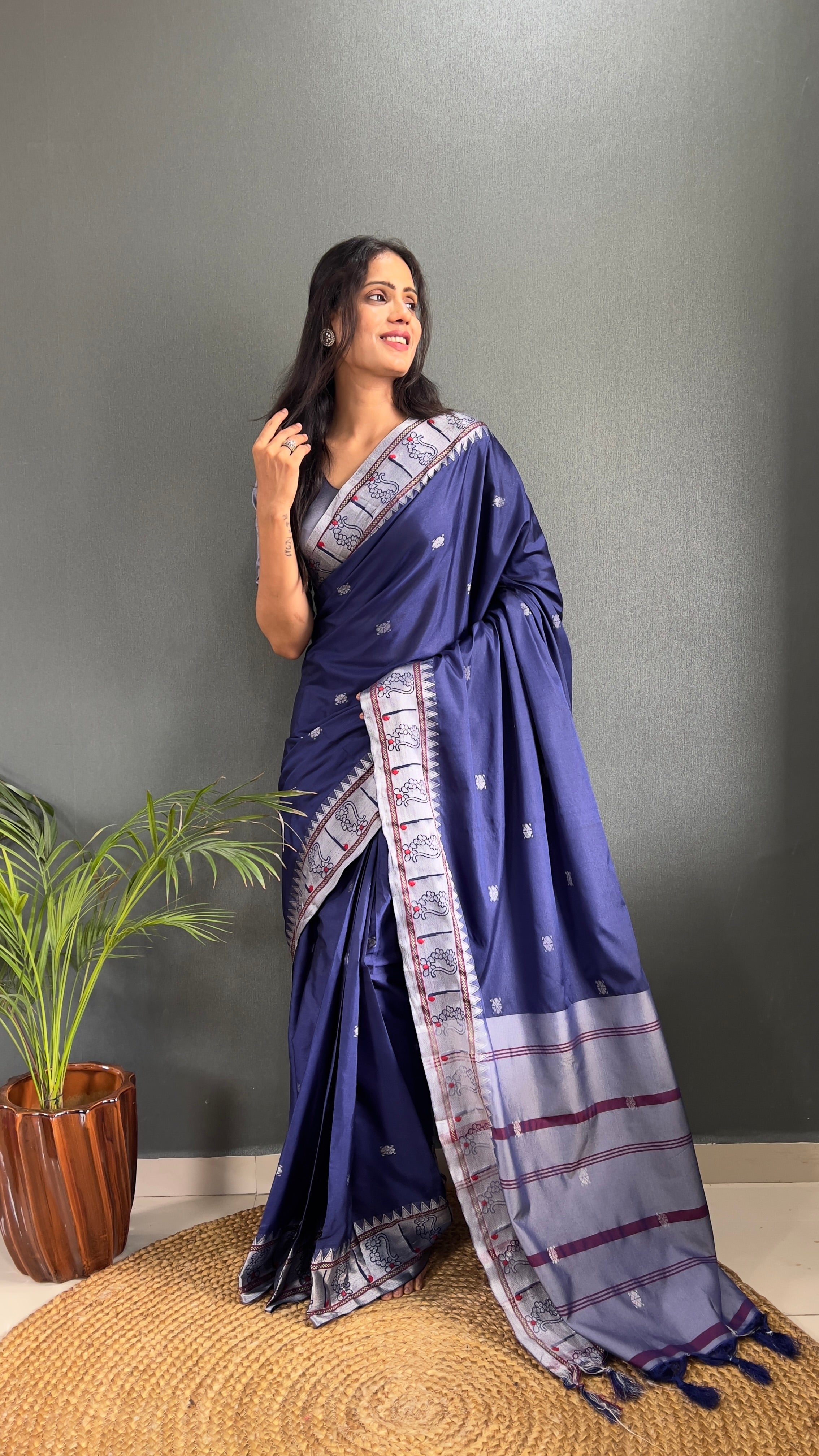 One Minute Ready To Wear Royal Orchid Soft Georgette Silk Saree