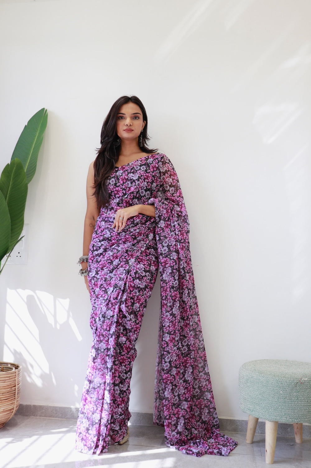 One Minute Ready To Wear Classic beauty Printed Saree