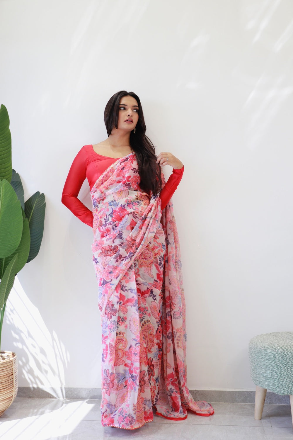One Minute Ready To Wear Classic beauty Printed Saree
