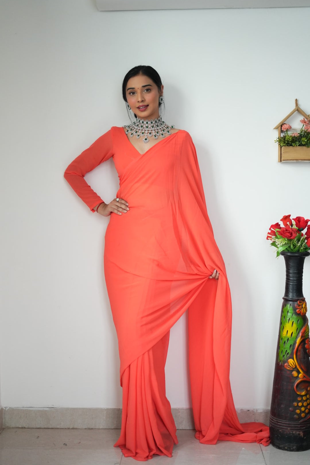One Minute Ready To Wear Enchanting Glow Saree