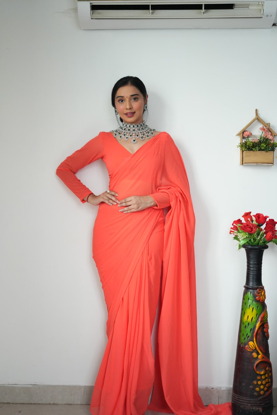 One Minute Ready To Wear Enchanting Glow Saree