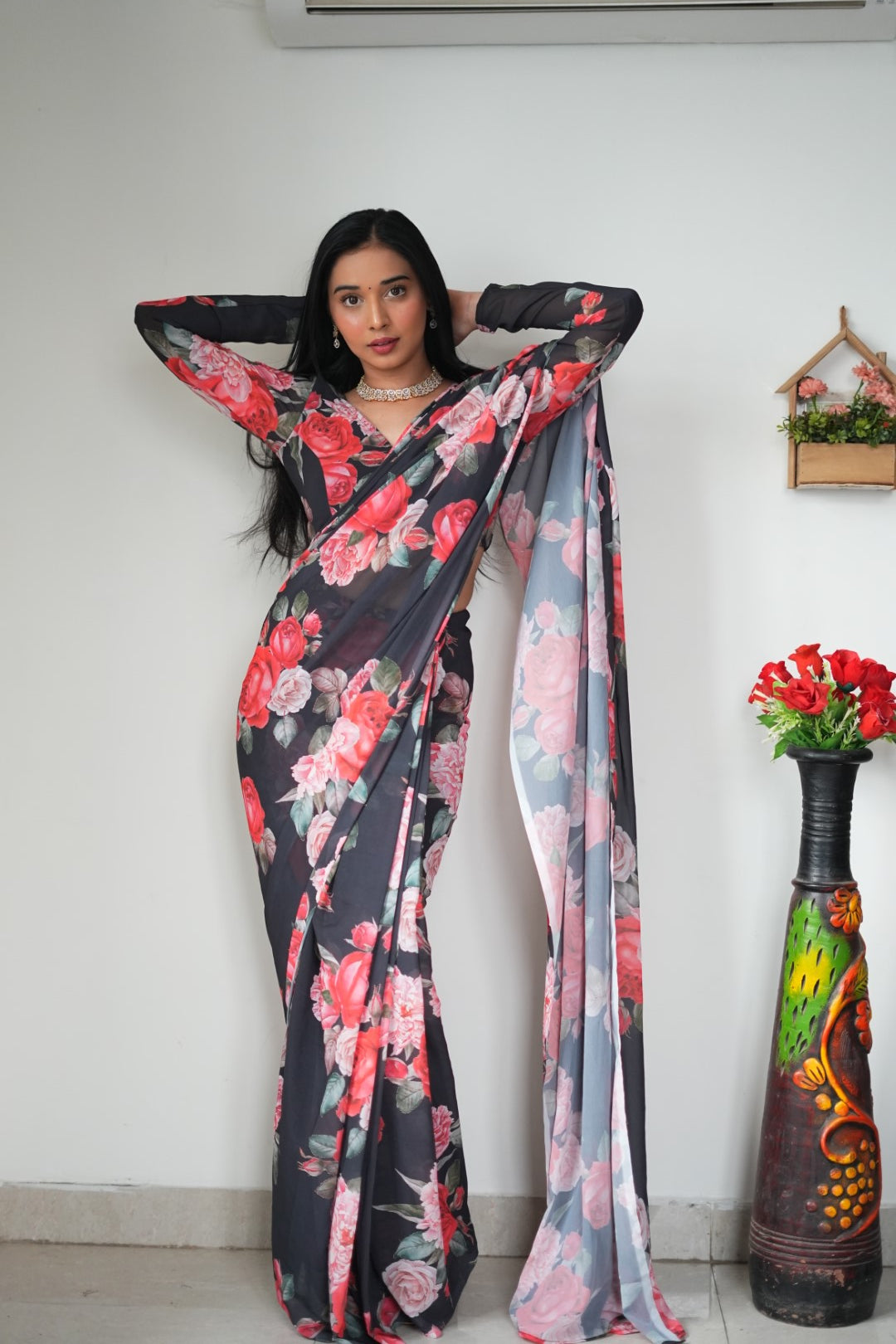 One Minute Ready To Wear Garden Grace Beauty Saree