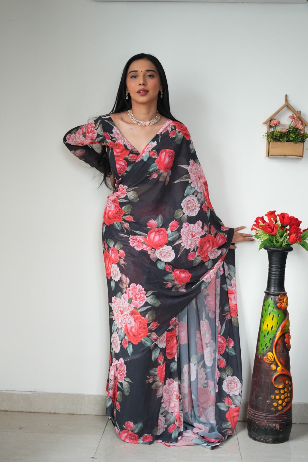 One Minute Ready To Wear Garden Grace Beauty Saree