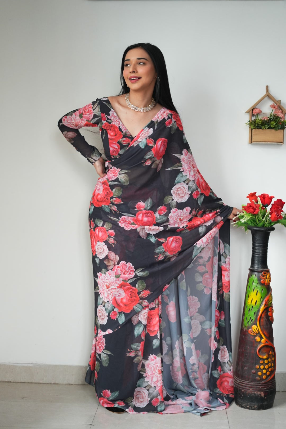 One Minute Ready To Wear Garden Grace Beauty Saree