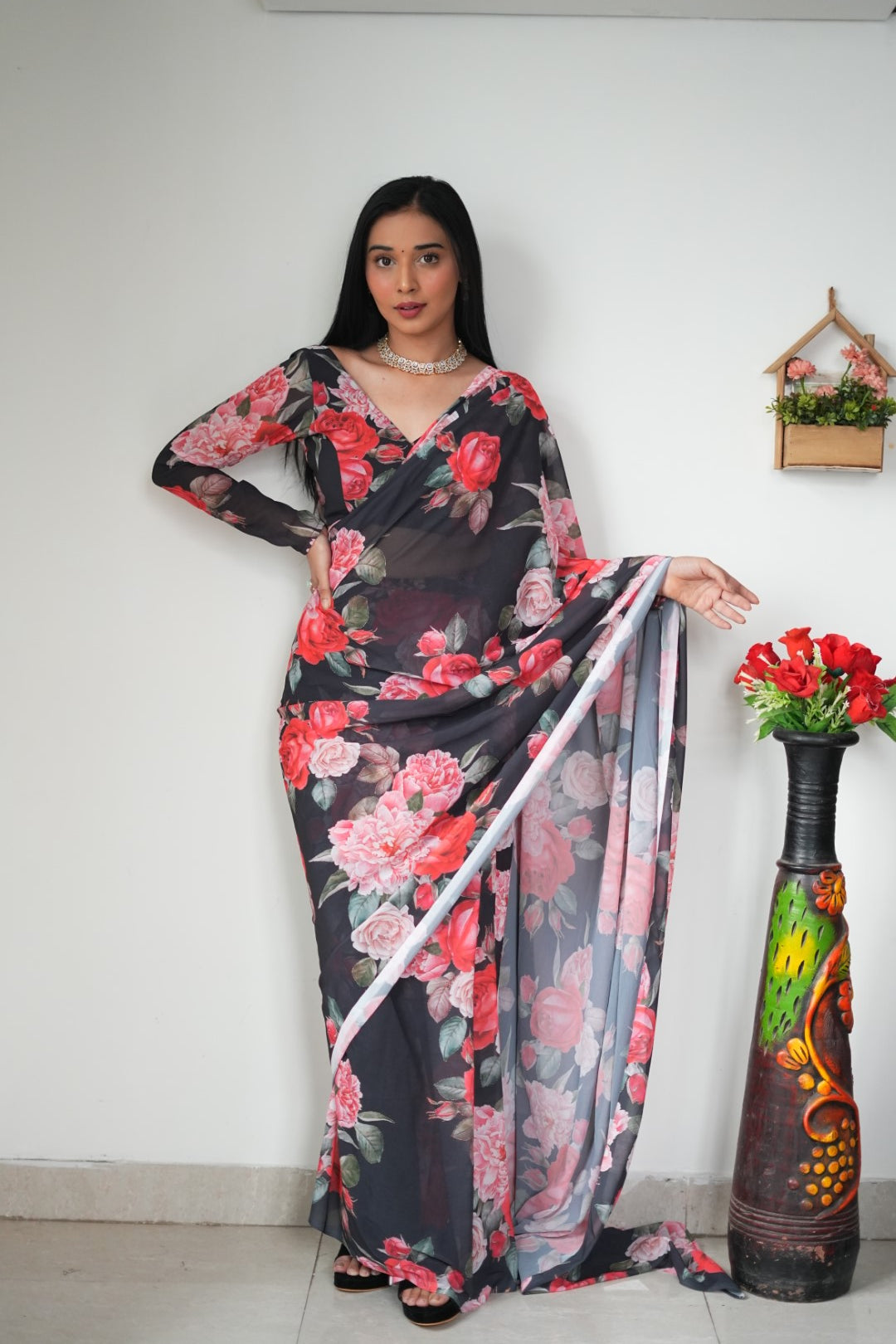 One Minute Ready To Wear Garden Grace Beauty Saree