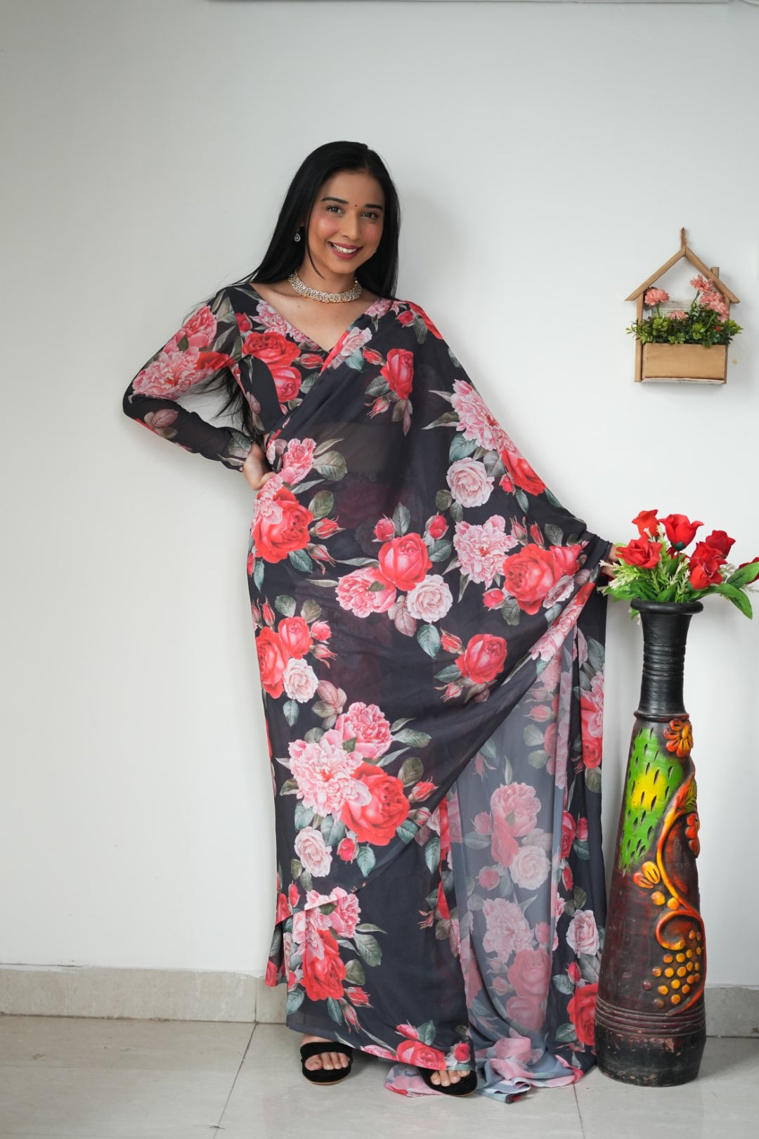 One Minute Ready To Wear Garden Grace Beauty Saree