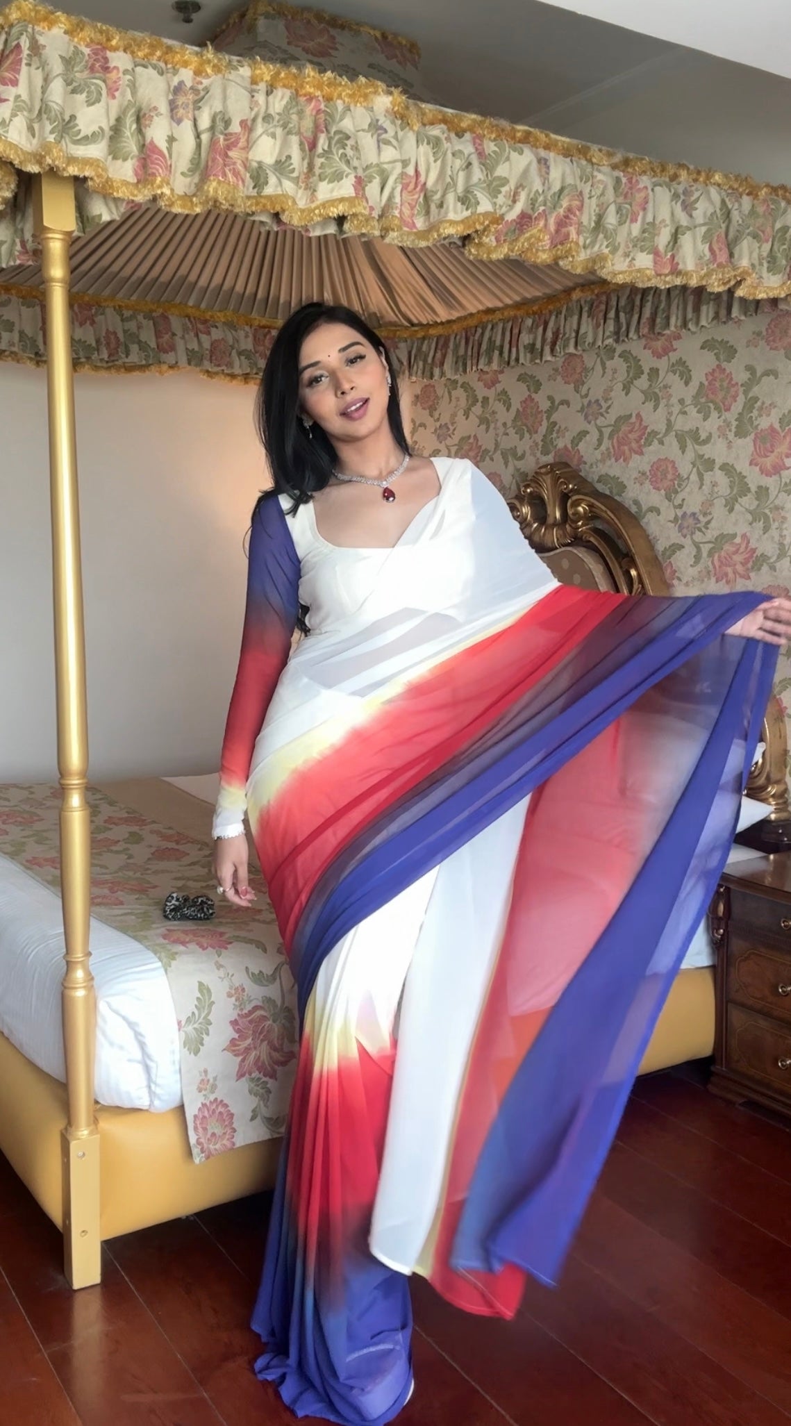 One Minute Ready To Wear Drapery Colorful Grace  Elegance Saree