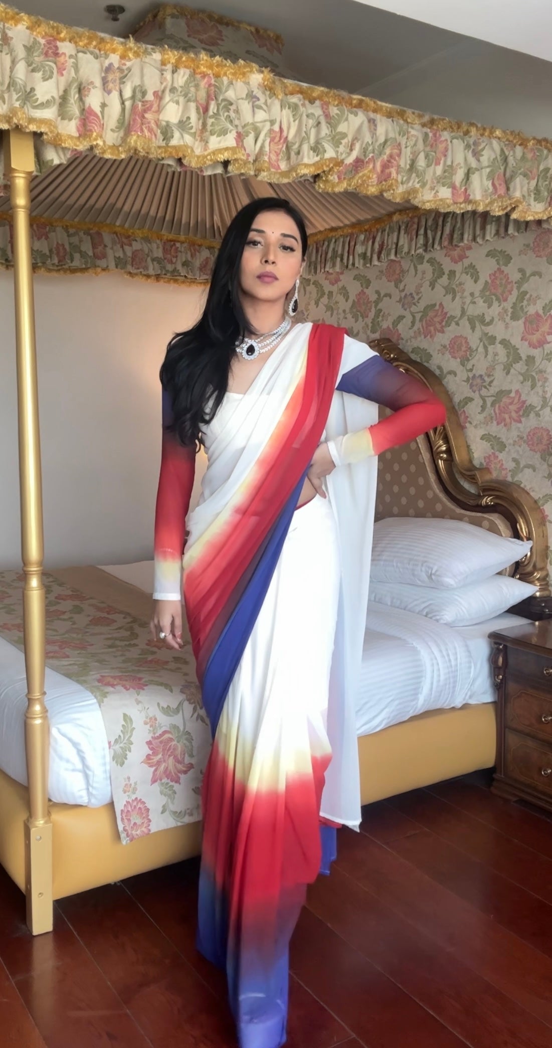One Minute Ready To Wear Drapery Colorful Grace  Elegance Saree