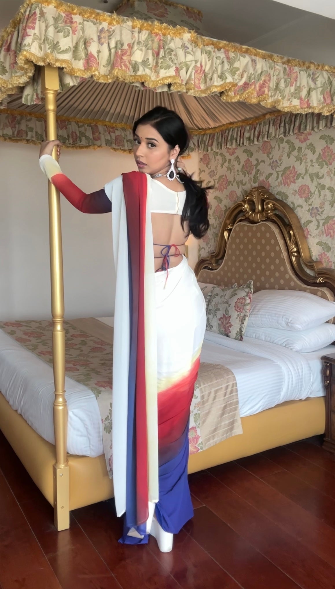 One Minute Ready To Wear Drapery Colorful Grace  Elegance Saree