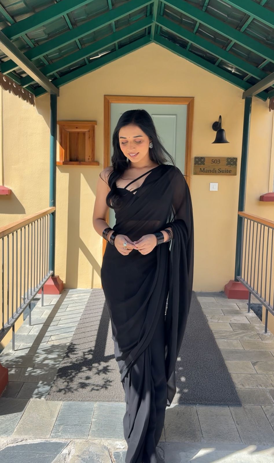 One Minute Ready To Wear Pure Georgette Silk Elegant Embrace Saree