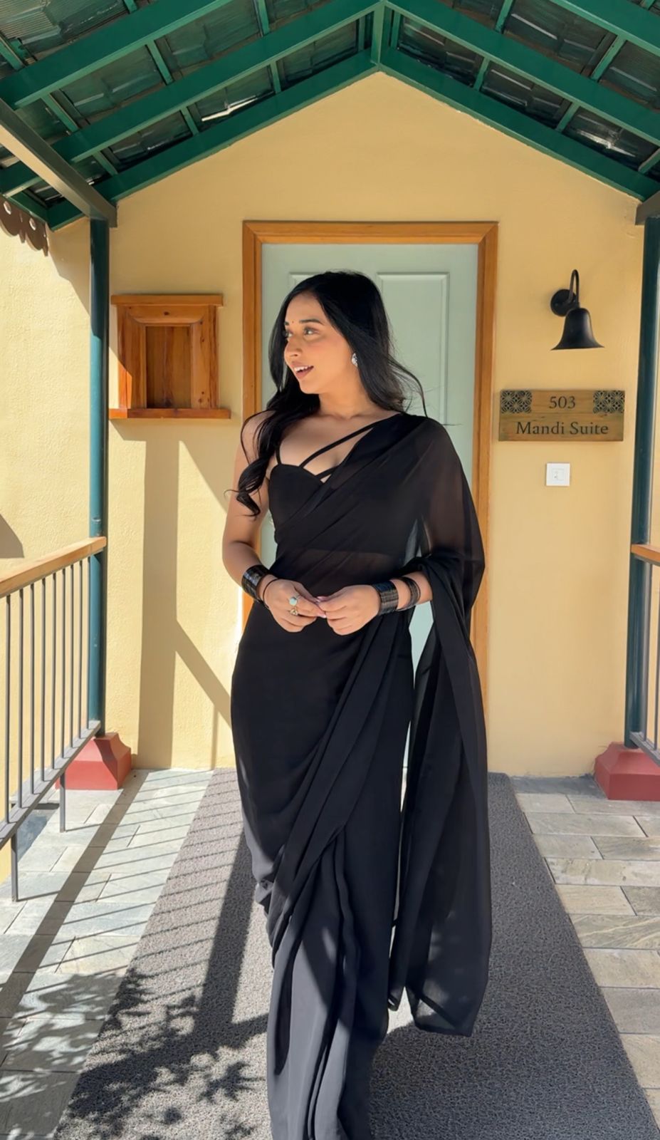 One Minute Ready To Wear Pure Georgette Silk Elegant Embrace Saree