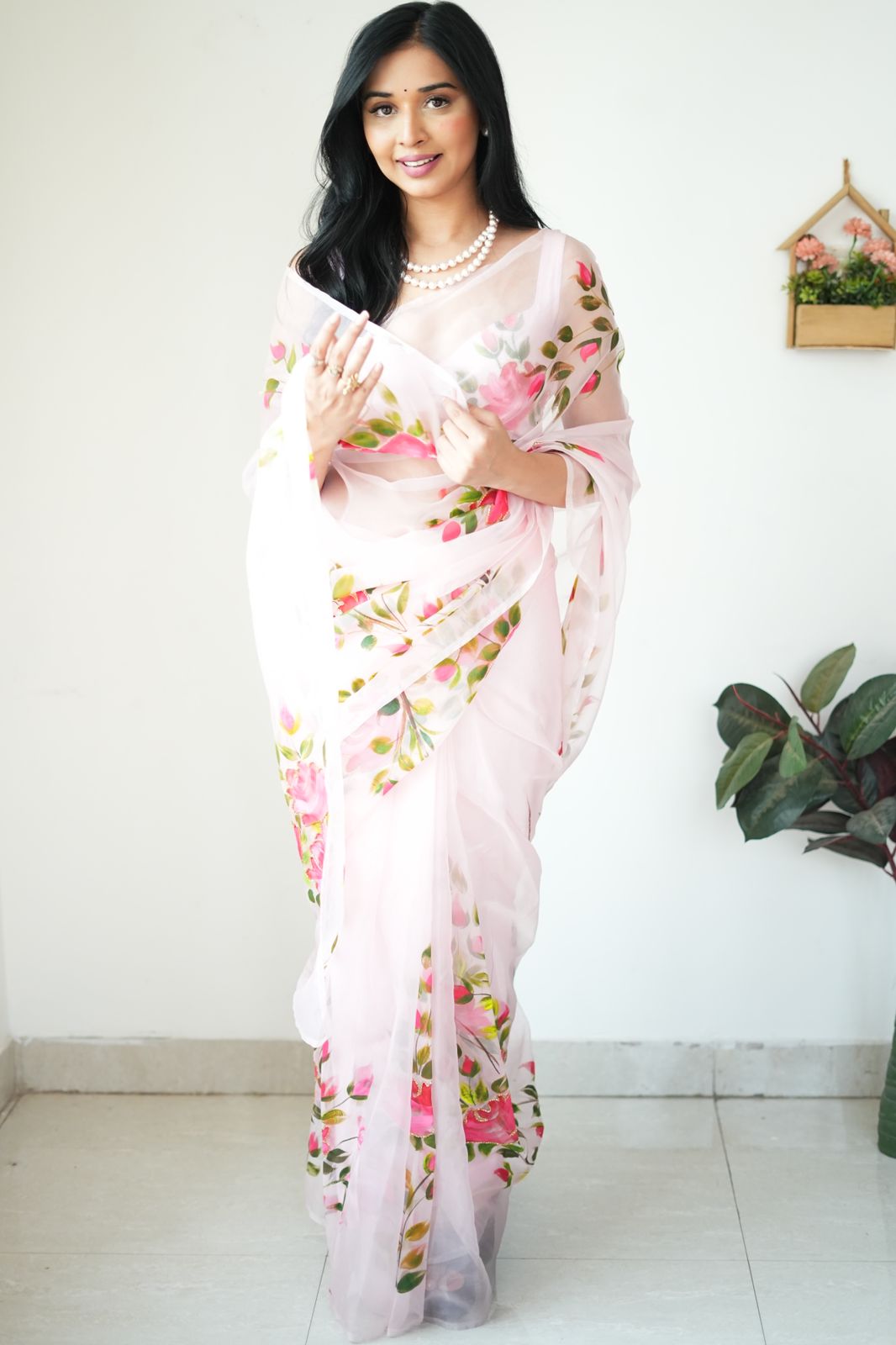 One Minute Ready To Wear Classic beauty Floral Symphony Saree