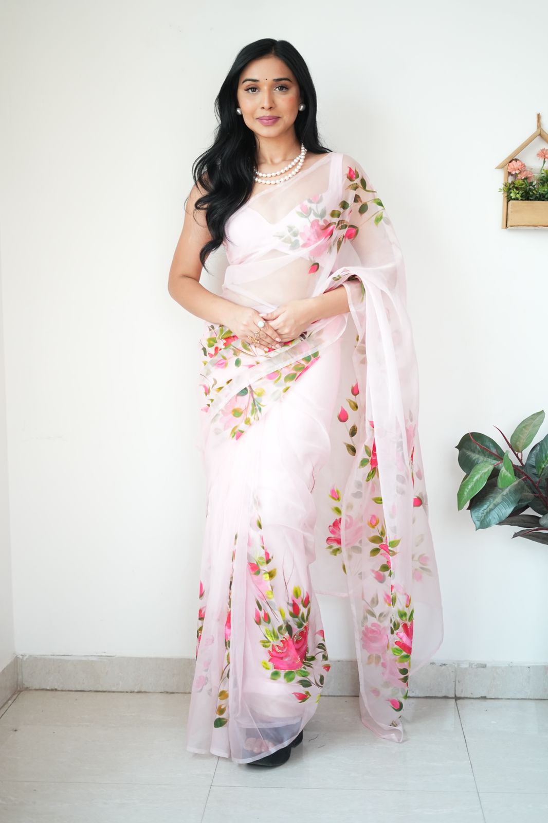 One Minute Ready To Wear Classic beauty Floral Symphony Saree