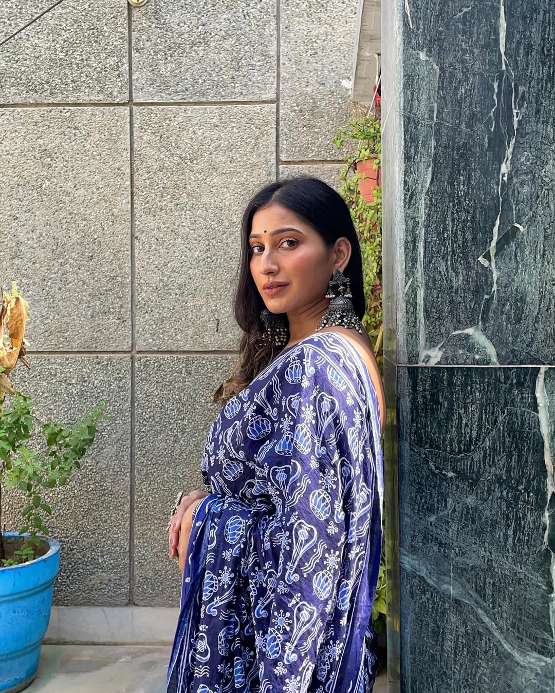 One Minute Ready To Wear Sensational Blue Cotton Saree