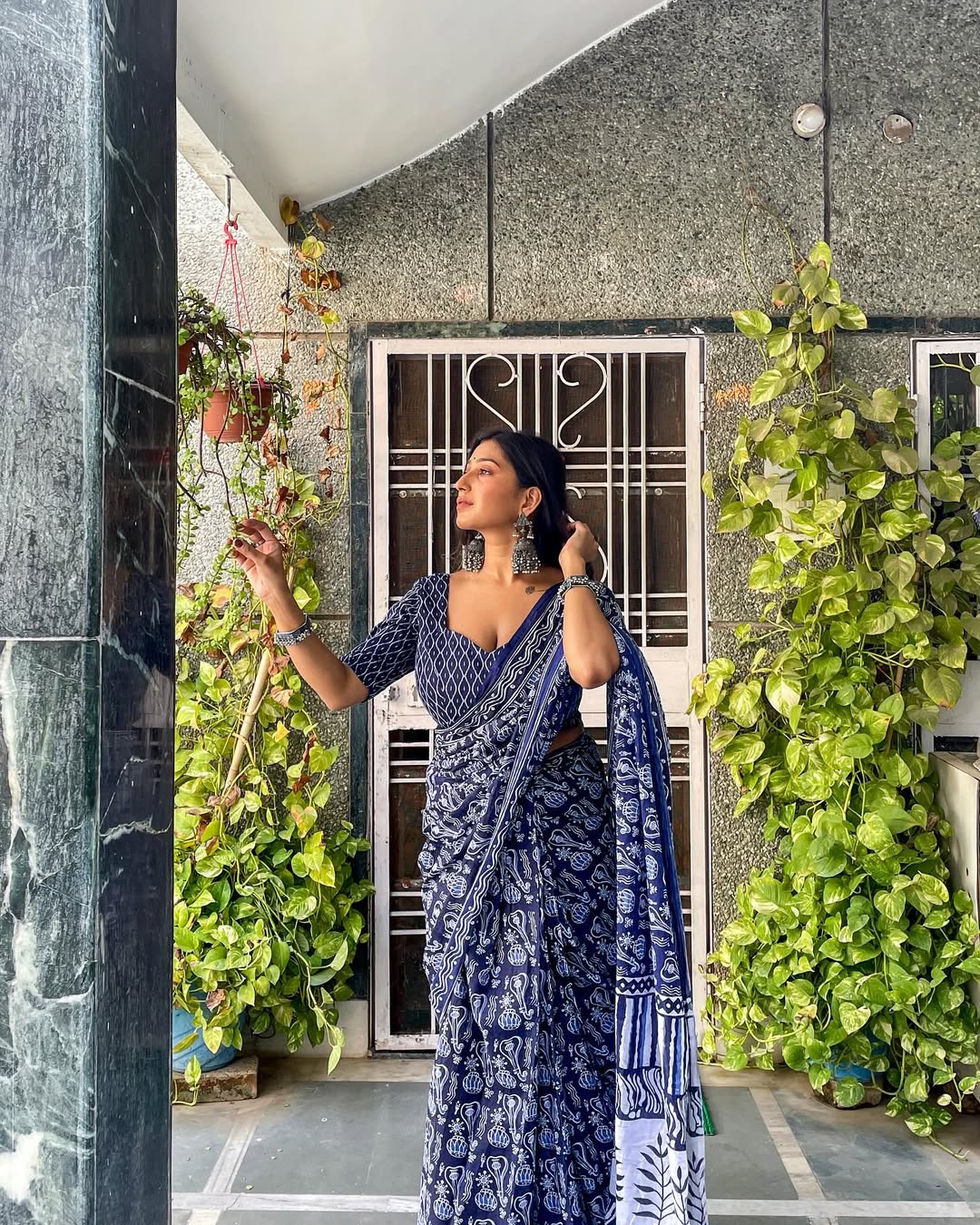 One Minute Ready To Wear Sensational Blue Cotton Saree
