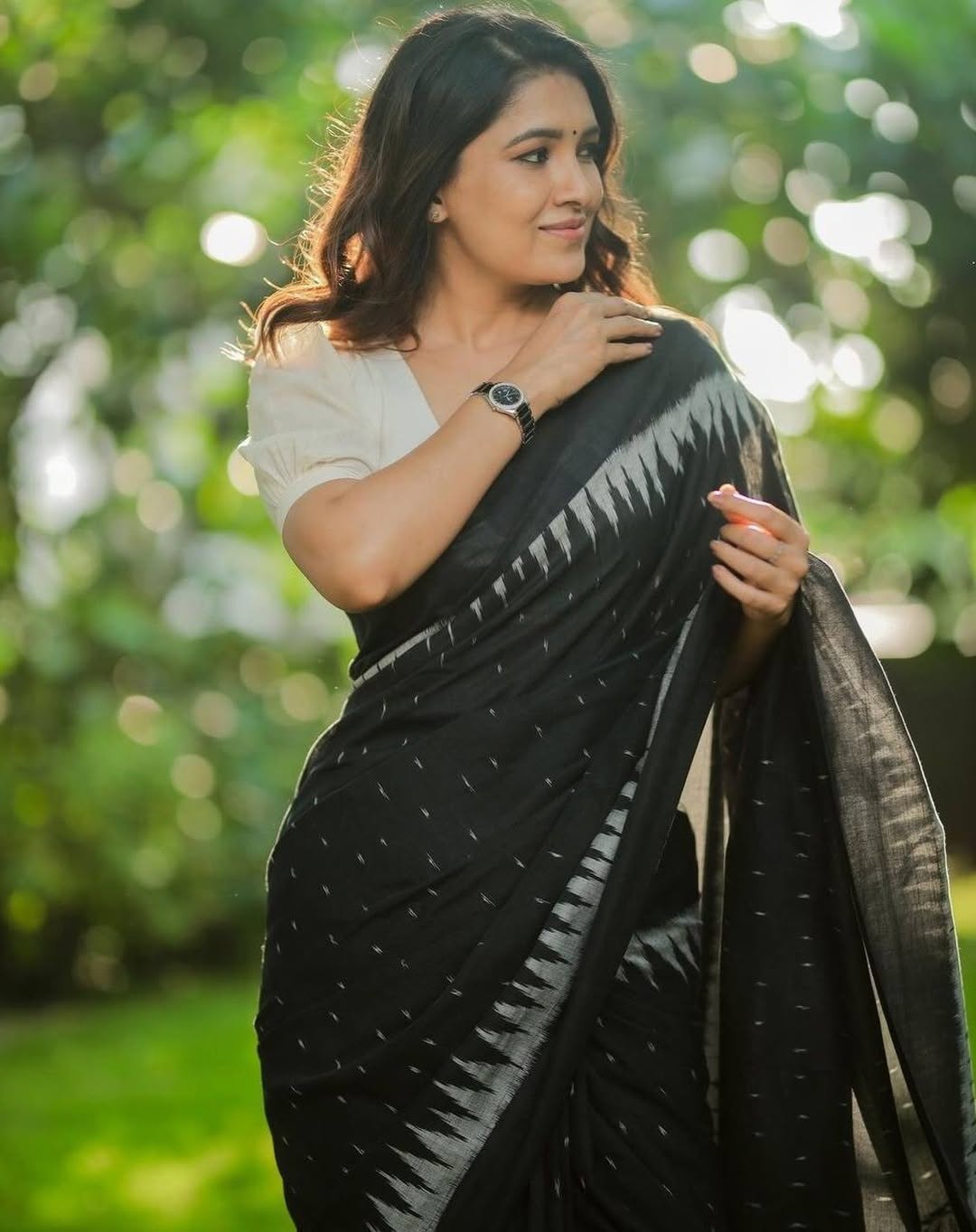 One Minute Ready To Wear Black Premium Cotton Saree