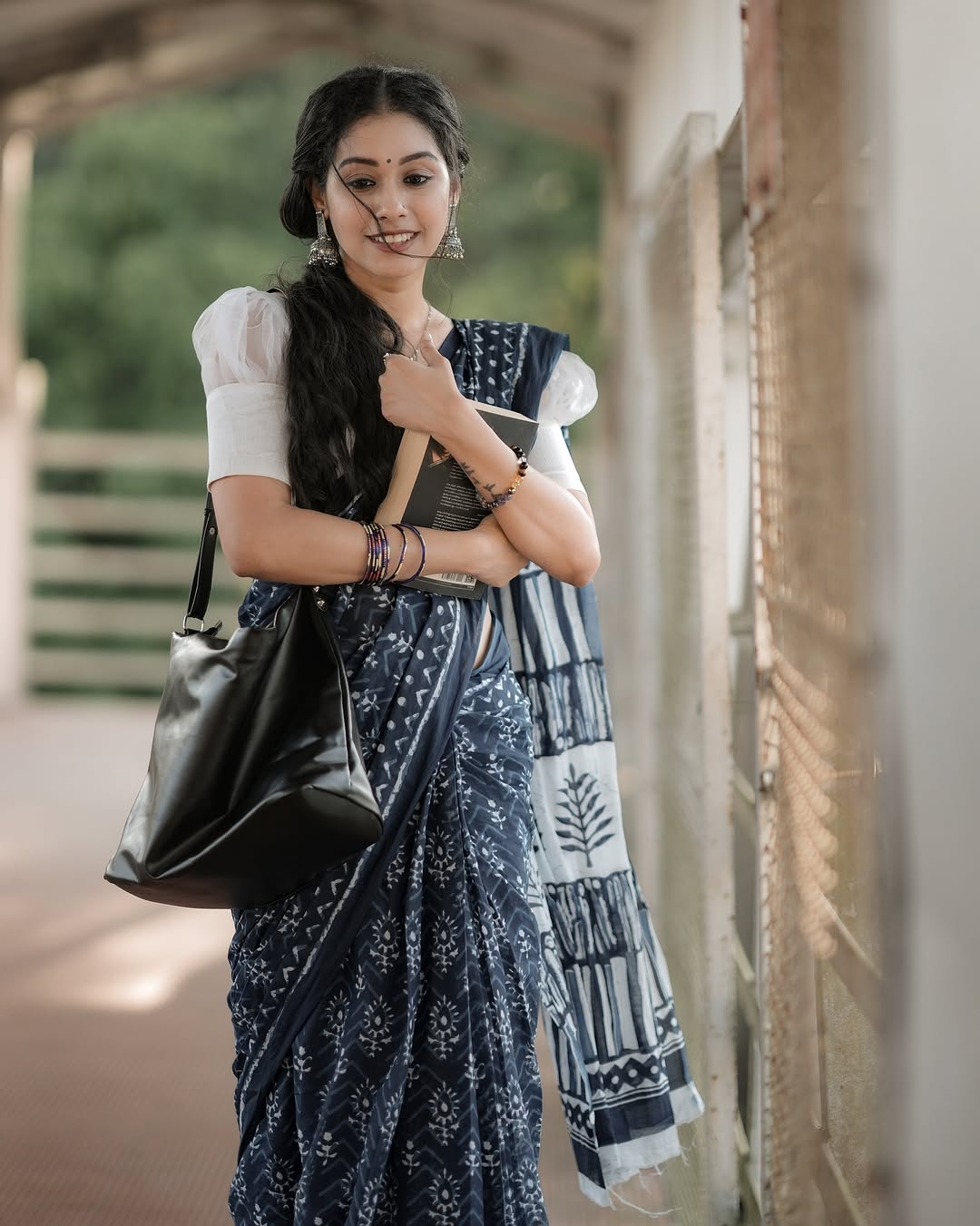 One Minute Ready To Wear NeoDrape Black Cotton Saree