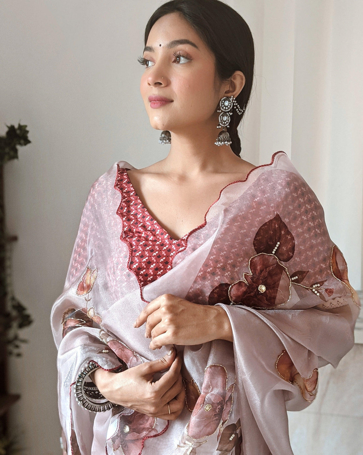 One Minute Ready To Wear Soft Organza Silk Saree