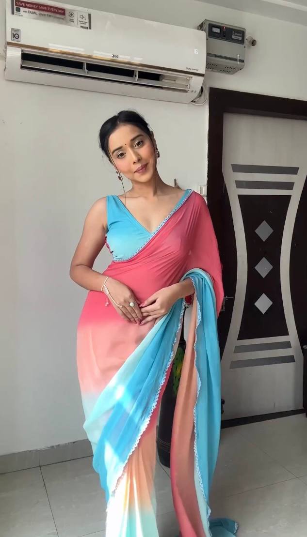 One Minute Ready To Wear Artistic Weave Cultural Fusion Saree