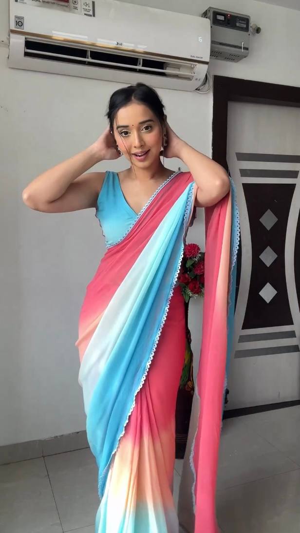 One Minute Ready To Wear Artistic Weave Cultural Fusion Saree