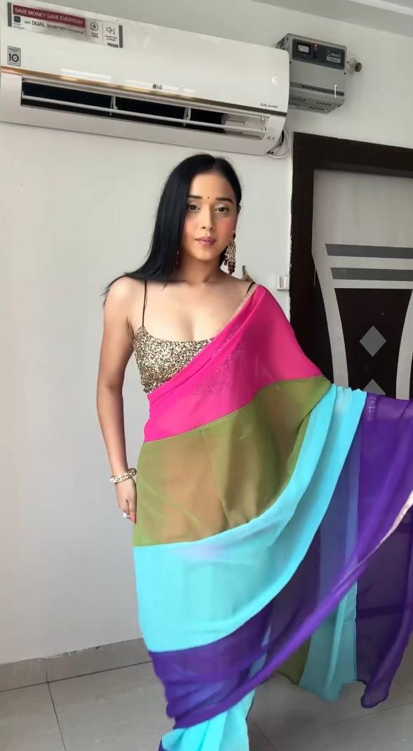 One Minute Ready To Wear Multicolor Dream Weave Graceful  Saree