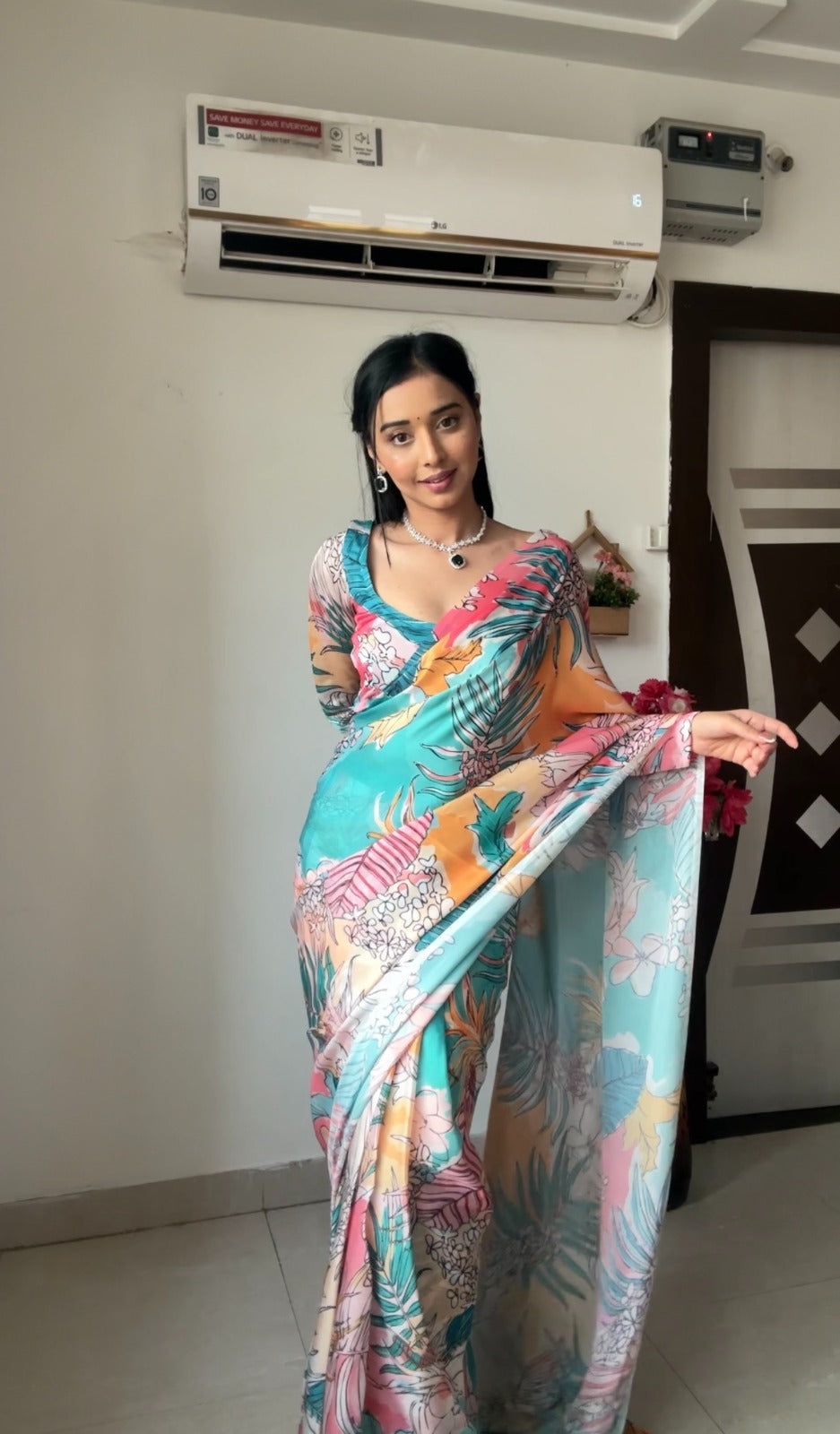 One Minute Ready To Wear Colorful Essence Saree