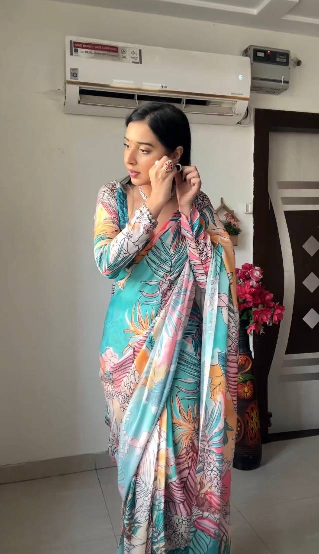One Minute Ready To Wear Colorful Essence Saree