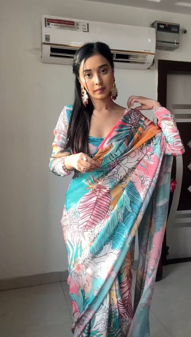 One Minute Ready To Wear Colorful Essence Saree