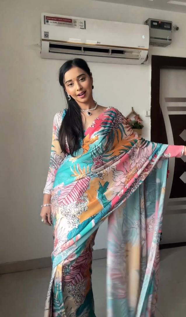 One Minute Ready To Wear Colorful Essence Saree
