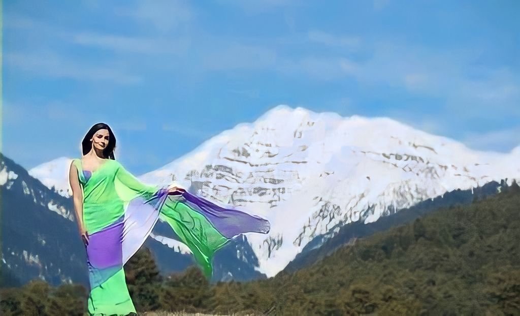 One Minute Ready To Wear Green and Purple Ensemble Saree