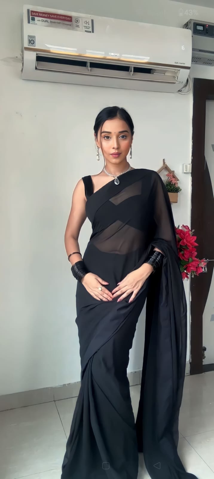 One Minute Ready To Wear Classic Black Charm Saree