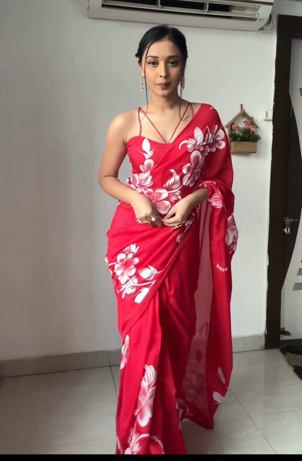One Minute Ready To Wear Ruby Allure Traditional Attire Saree