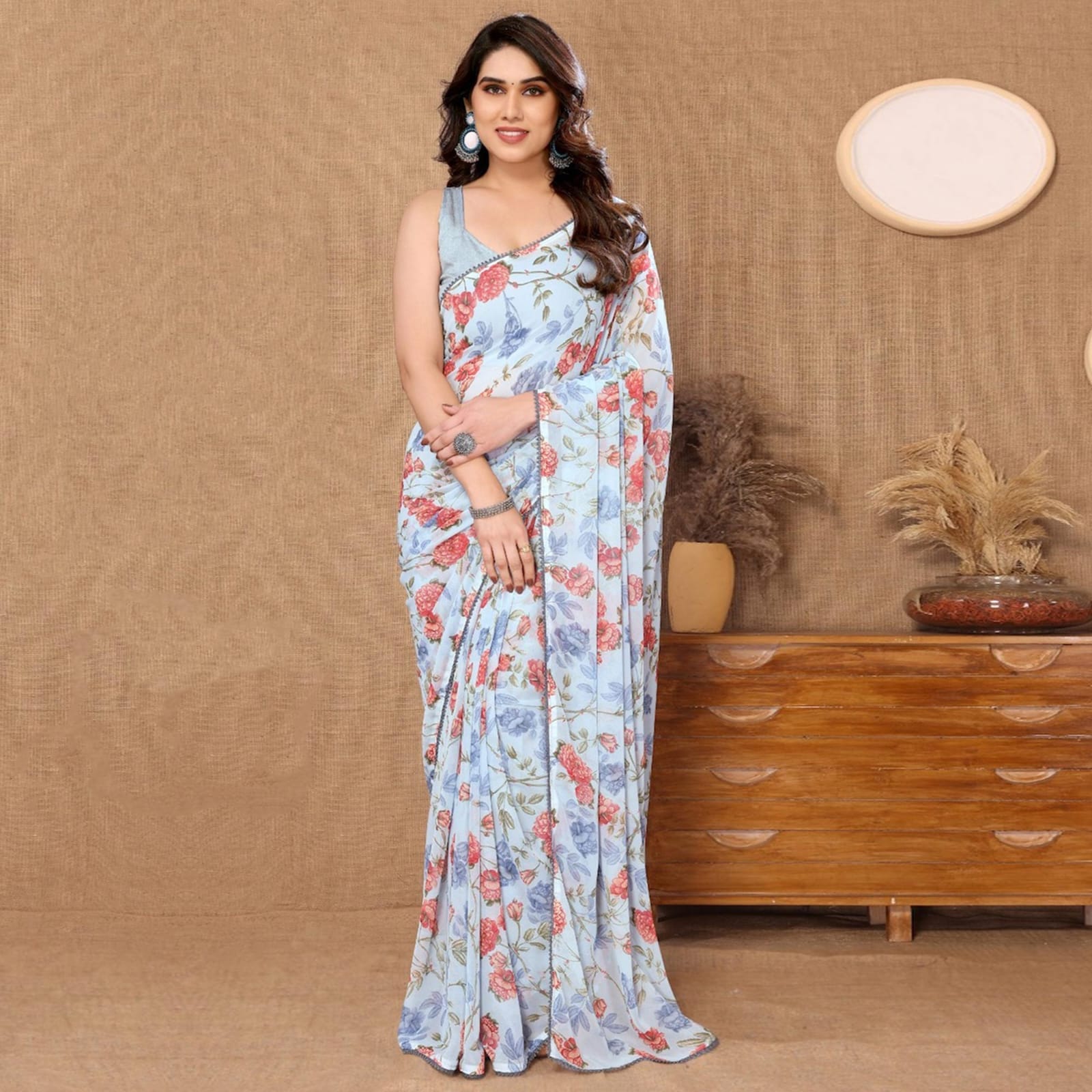 One Minute Ready To Wear Graceful Floral Saree