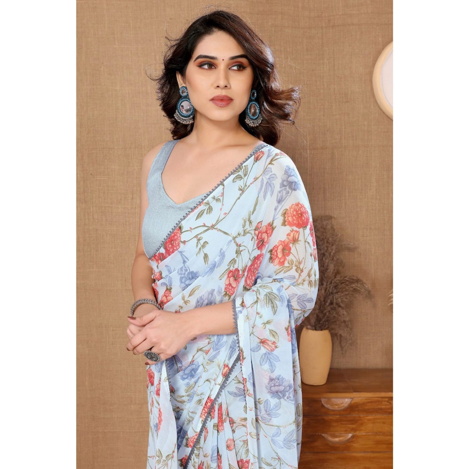 One Minute Ready To Wear Graceful Floral Saree