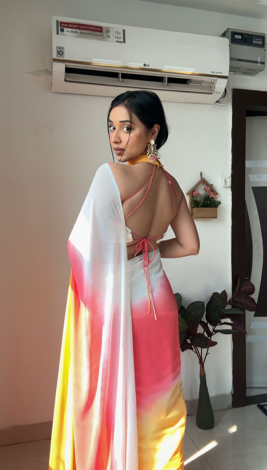 One Minute Ready To Wear Golden Glow Attire Saree