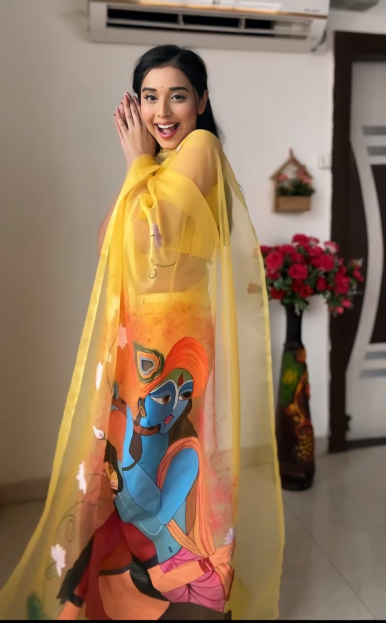 One Minute Ready To Wear Vibrant Yellow Essence Saree