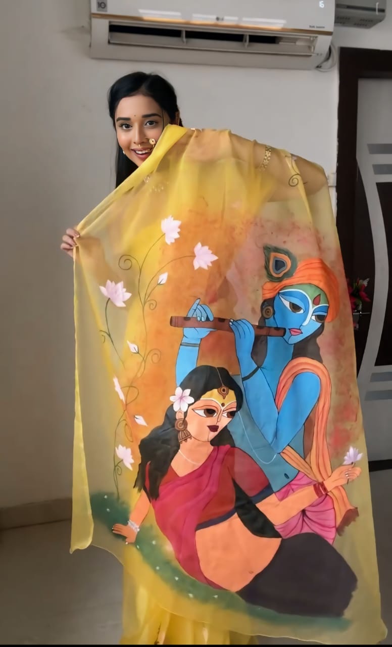 One Minute Ready To Wear Vibrant Yellow Essence Saree