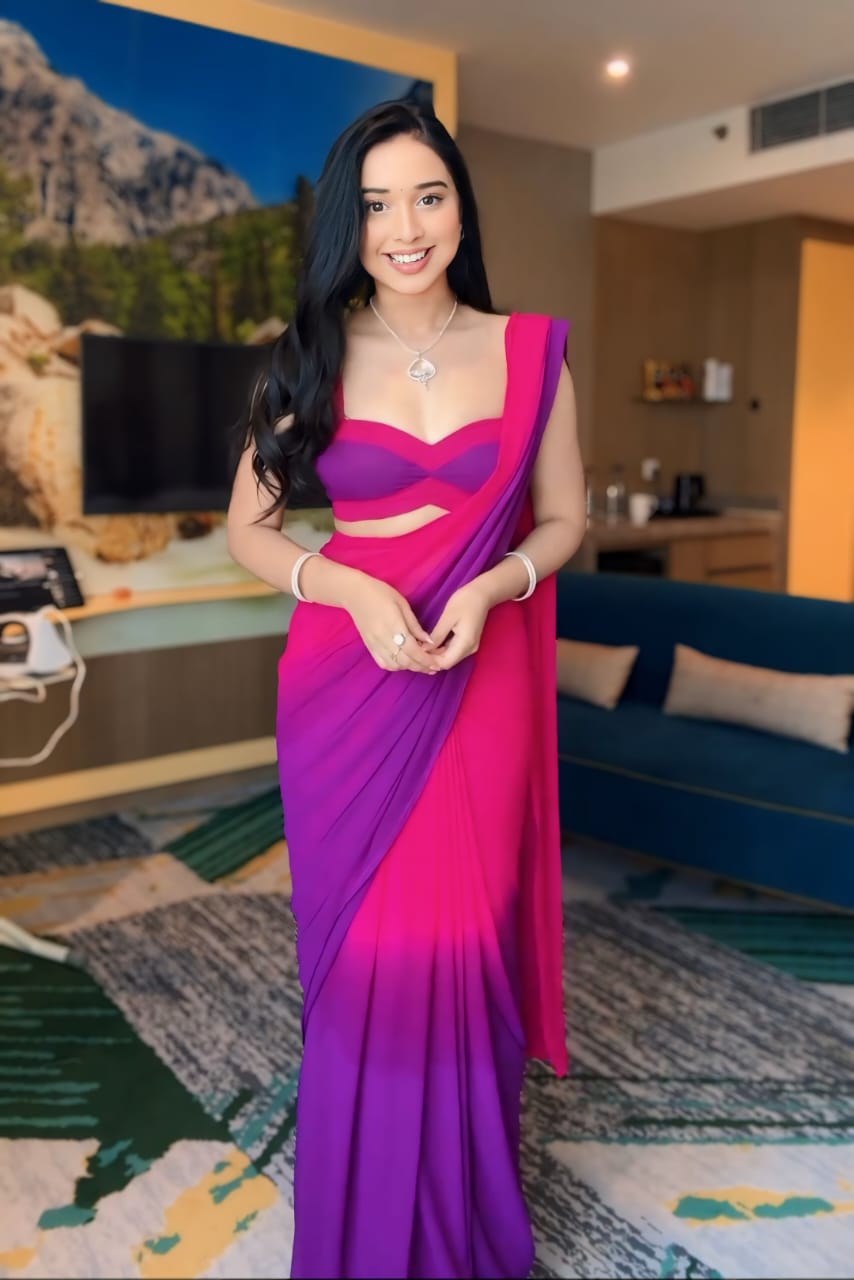 One Minute Ready To Wear Dazzling Vibrant Allure Drapes Saree