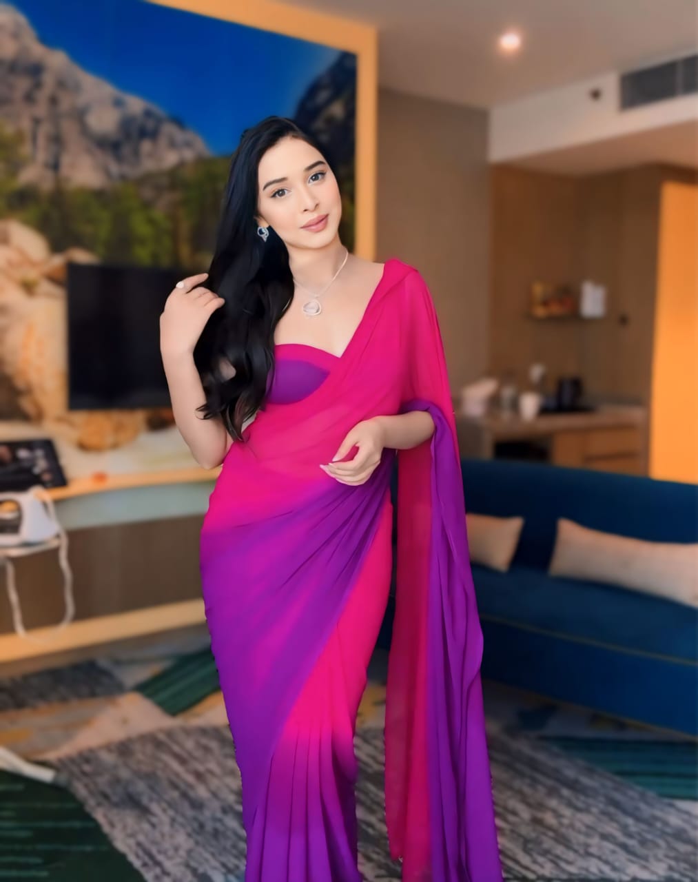 One Minute Ready To Wear Dazzling Vibrant Allure Drapes Saree