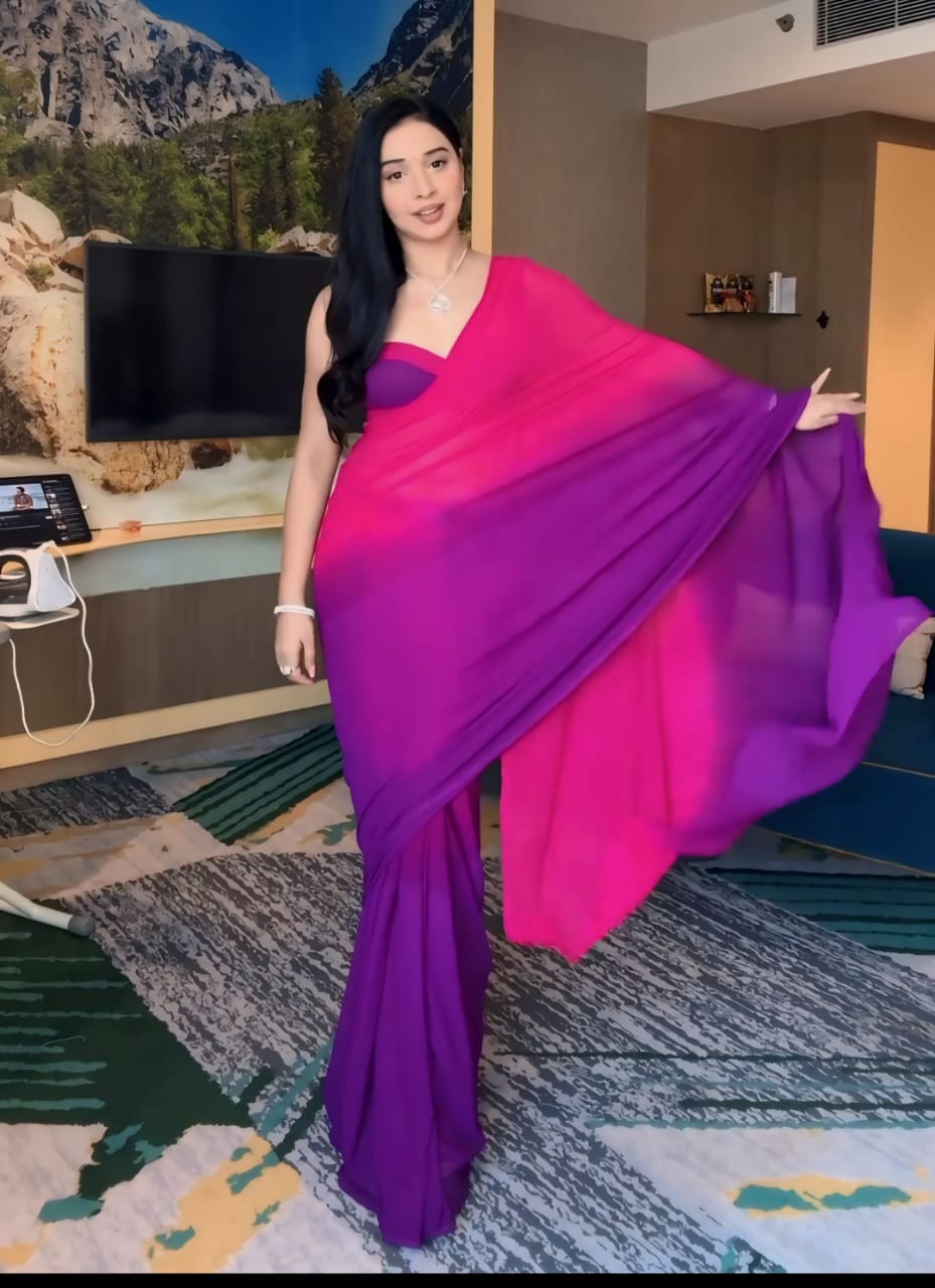 One Minute Ready To Wear Dazzling Vibrant Allure Drapes Saree