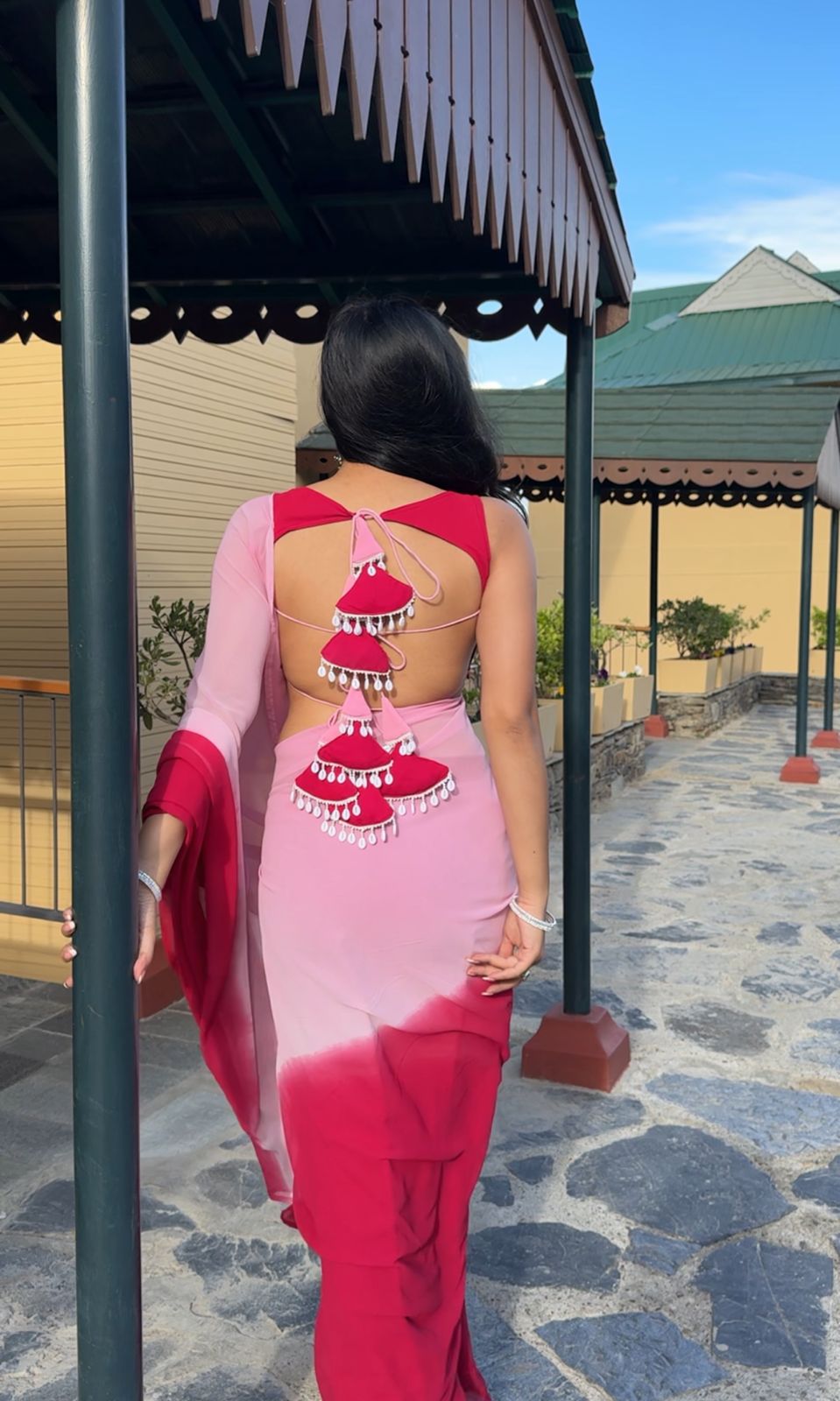 One Minute Ready To Wear Pink Radiance Elegant Embrace Saree