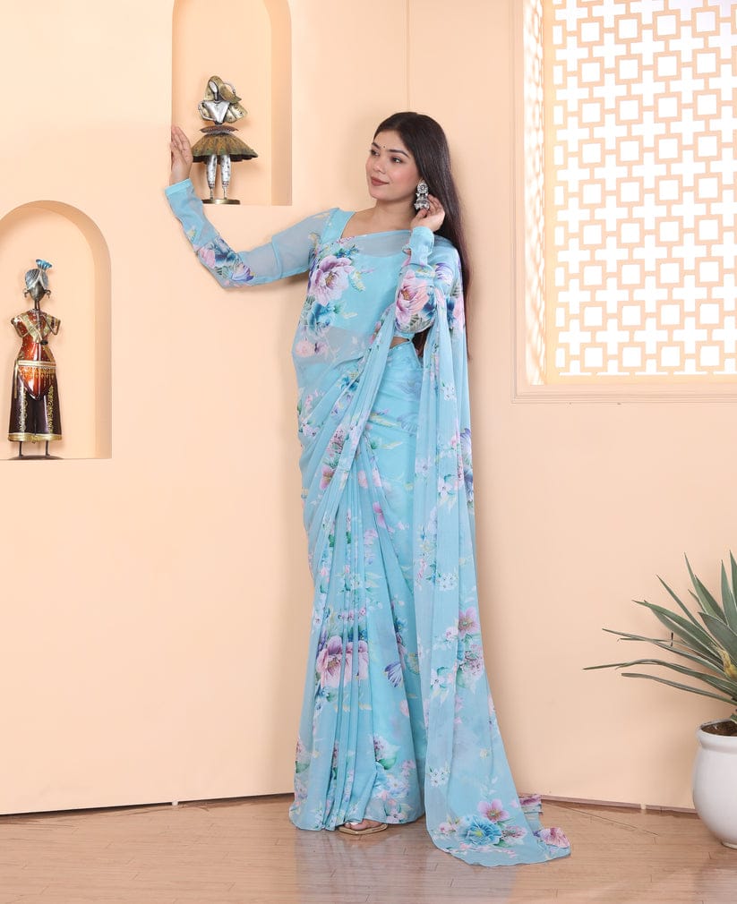 One Minute Ready To Wear Floral Elegance Blossom Breeze Saree